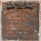 Cyrillic Old Slavic letter on weathered stone slab on wall of temple. Religious text in Old Church Slavonic language.