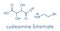 Cysteamine bitartrate Huntington`s disease drug molecule. Skeletal formula.