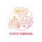 Cystic fibrosis red gradient concept icon