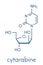 Cytarabine cytosine arabinoside, Ara-C chemotherapy drug molecule. Used in treatment of acute myeloid leukemia AML, acute.