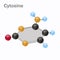 Cytosine HexNut, C. Pyrimidine nucleobase molecule. Present in DNA. 3D vector illustration on white background