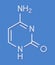 Cytosine pyrimidine nucleobase component. One of the bases found in DNA and RNA. Skeletal formula.