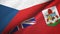 Czech and Bermuda two flags textile cloth, fabric texture