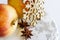 Czech christmas - golden snowflake, apples and star anise