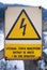 Czech electricity warning sign