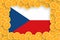 Czech flag in fresh citrus fruit slices frame