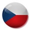 Czech flag glass button vector illustration