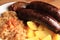 Czech food - black and white pudding