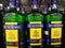 Czech herbal liqueur Becherovka Original from Karlovy Vary in the Metro AG hypermarket on January 20, 2020 in Russia, Kazan,