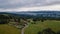 Czech landscape with mountains, meadows, forest and path. Orlicke hory.