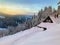 Czech mountains Krkonose landscape in winter