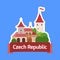 Czech Republic badge with czech castle