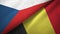 Czech Republic and Belgium two flags textile cloth, fabric texture