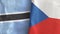 Czech Republic and Botswana two flags textile cloth 3D rendering