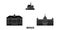 Czech Republic, Brno flat travel skyline set. Czech Republic, Brno black city vector illustration, symbol, travel sights