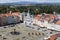 Czech Republic, Budweis, 3 July 2016: Historic centre of Ceske Budejovice, Budweis, Budvar, South Bohe