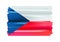 Czech Republic colorful brush strokes painted flag.