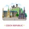 Czech Republic country design template Flat cartoo