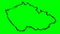 Czech Republic drawing outline map green screen isolated