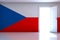 Czech Republic flag on empty room