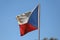 Czech Republic flag flying on flagpole