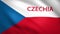 Czech Republic flag with the name of the country