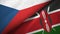Czech Republic and Kenya two flags textile cloth, fabric texture