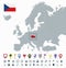 Czech Republic location on Europe Map. Transparent background