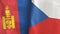 Czech Republic and Mongolia two flags textile cloth 3D rendering