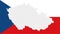 Czech Republic national flag with transparent map empty border inside, detailed multicolored graphic