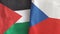 Czech Republic and Palestine two flags textile cloth 3D rendering