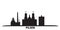 Czech Republic, Pilsen city skyline isolated vector illustration. Czech Republic, Pilsen travel black cityscape