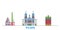 Czech Republic, Pilsen line cityscape, flat vector. Travel city landmark, oultine illustration, line world icons