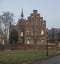 Czech Republic, Prague, February 23, 2021: View of building of Maternity Hospital Apolinar from Apolinarska street. A