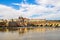 Czech Republic Prague March 2017. Prague Castle sights of the old city of Karlov Bridge across the Vltava river famous government