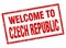 Czech Republic red square grunge welcome stamp