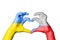 Czech Republic Ukraine Heart, Hand gesture making heart