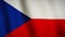 Czech Republic waving flag full screen background - seamless loop video animation