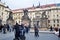 Czechia people and foreign travelers walking travel visit at front ancient antique building Matthias Gate of Prague Castle in