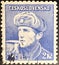 Czechoslovakian canceled stamp featuring the Captain Otakat JaroÅ¡