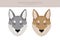 Czechoslovakian wolfdog clipart. Different poses, coat colors set