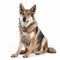 Czechoslovakian Wolfdog dog close-up portrait on a white background, loyal friend, cute pet,