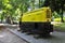 Czestochowa, Poland, July 2018. Yellow mine locomotive
