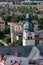 Czluchow, Pomeranian / Poland - September, 6, 2019: View from the Teutonic tower on the city of Czluchow. Panorama of small cities