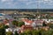 Czluchow, Pomeranian / Poland - September, 6, 2019: View from the Teutonic tower on the city of Czluchow. Panorama of small cities