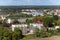 Czluchow, Pomeranian / Poland - September, 6, 2019: View from the Teutonic tower on the city of Czluchow. Panorama of small cities