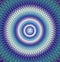 CÂ¡ircle openwork mandala. Fractal and pattern in blue colors. Spiritual esoteric symbol.