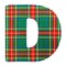 D ALPHABET LETTER - Scottish style fabric texture Letter Symbol Character on White Background