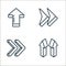 d arrows line icons. linear set. quality vector line set such as sort, right arrow, right arrow