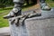 d\'Artagnan Statue glove detail in the Aldenhofpark Maastricht, Netherlands